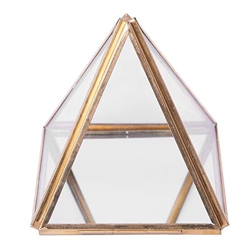 Ksrnsne Schmuckschatulle Glas mit geometrischer Dekorationsbox für Pyramide geometrischem Glas für Hochzeit Geburtstag S von Ksrnsne