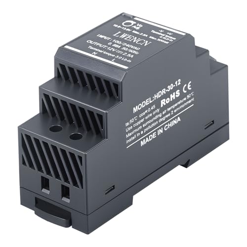 Kssvzz Hutschienen-Netzteil 12V DC 2.5A 30W, Eingang 100-240V AC 50/60 Hz DIN-Schienen-Transformator für Heim- oder Industrieautomation Kssvzz Hutschienen-Netzteil 12V DC 2.5A 30W, Eingang 100-240V AC 50/60 Hz DIN-Schienen-Transformator für Heim- oder Industrieautomation von Kssvzz
