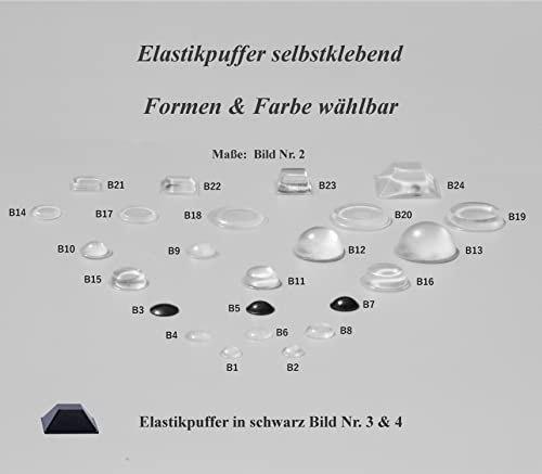 Kstar Elastikpuffer selbstklebend Schutzpuffer Gummifüße Rutschstopper Anschlagpuffer I Formen & Farbe wählbar (B26: 6,4 mm Ø, 1,9 mm Höhe schwarz, 24) von Kstar