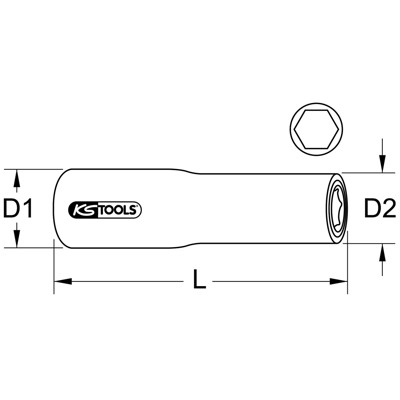 1/2" Stecknuss mit Schutzisolierung, lang, 12mm 1/2" Stecknuss mit Schutzisolierung, lang, 12mm von Kstools