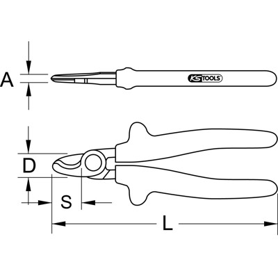 1000V Einhand-Kabelschere, 165mm von Kstools