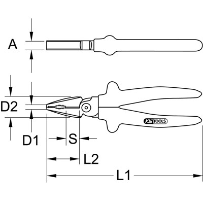 1000V Kraft-Kombinationszange, 160mm 1000V Kraft-Kombinationszange, 160mm von Kstools