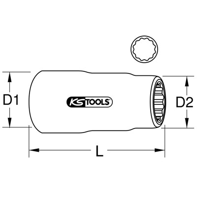 3/8" Stecknuss mit Schutzisolierung, 19mm von Kstools