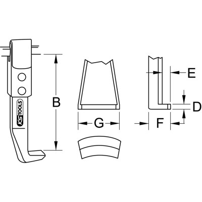 Abzieherhaken höhenverstellbar, 85mm Abzieherhaken höhenverstellbar, 85mm von Kstools