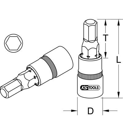 BRONZEplus Bit-Stecknuss Innensechskant 1/2" 19mm von Kstools