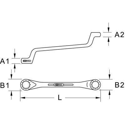 BRONZEplus Doppel-Ringschlüssel gekröpft 2.3/16x2.3/8" von Kstools