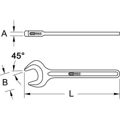 BRONZEplus Zugmaulschlüssel 45°, 1.3/8" BRONZEplus Zugmaulschlüssel 45°, 1.3/8" von Kstools