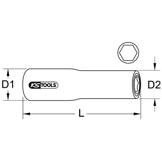 KSTOOLS® - 1/2" Stecknuss mit Schutzisolierung, XL, 14mm, 145mm von Kstools