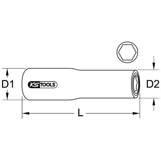 KSTOOLS® - 1/2" Stecknuss mit Schutzisolierung, lang, 22mm von Kstools