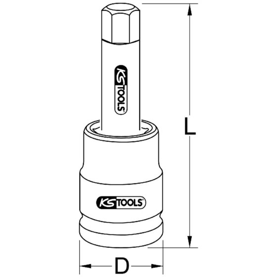 KSTOOLS® - 1" Kraft-Bit-Stecknuss Innensechskant, lang, 30mm von Kstools