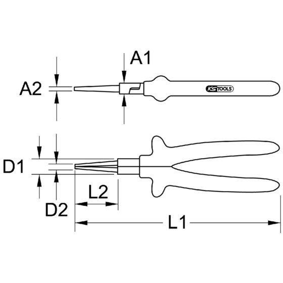 KSTOOLS® - 1000V Rundzange, 160mm von Kstools