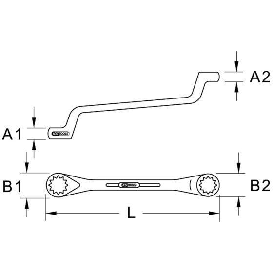 KSTOOLS® - BRONZEplus Doppel-Ringschlüssel gekröpft 11/16x25/32" von Kstools