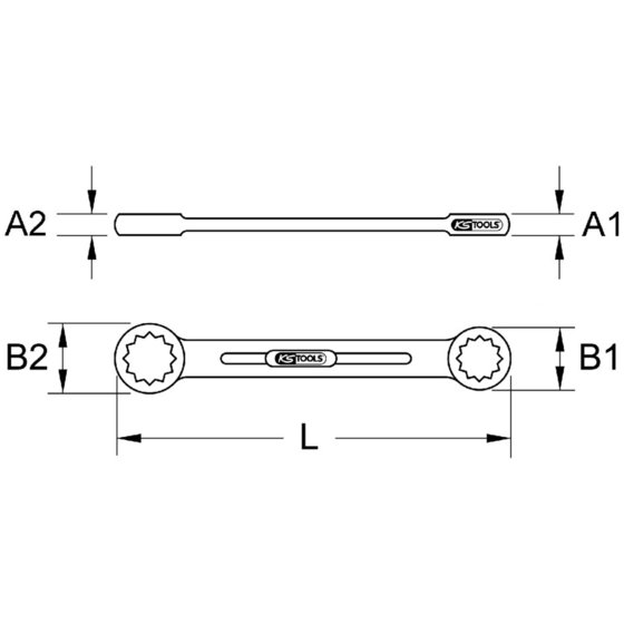 KSTOOLS® - BRONZEplus Doppel-Ringschlüssel gerade 16 x 18mm von Kstools