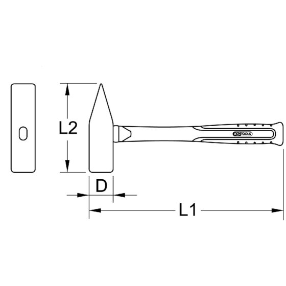 KSTOOLS® - BRONZEplus Vorschlaghammer 10000 g, mit Fiberglasstiel von Kstools