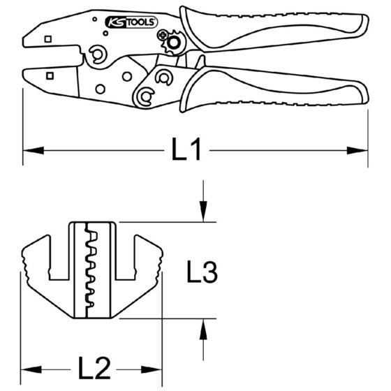 KSTOOLS® - Crimpzange für Aderendhülsen Ø  6-16mm² von Kstools