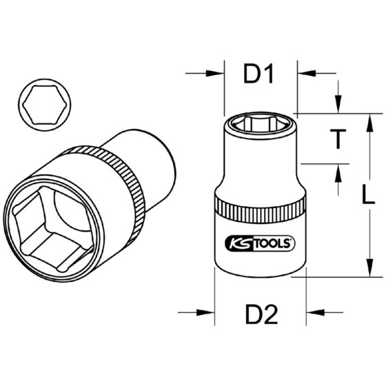 KSTOOLS® - EDELSTAHL 3/4" 6kant-Stecknuss, 60mm von Kstools