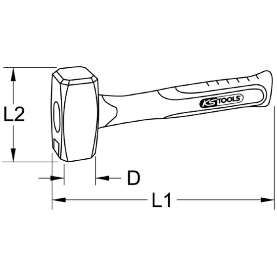 KSTOOLS® - EDELSTAHL Fäustel mit Fiberglasstiel, 2250g von Kstools