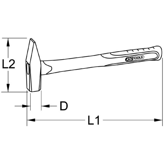 KSTOOLS® - EDELSTAHL Schlosserhammer mit Fiberglasstiel, 4000g von Kstools