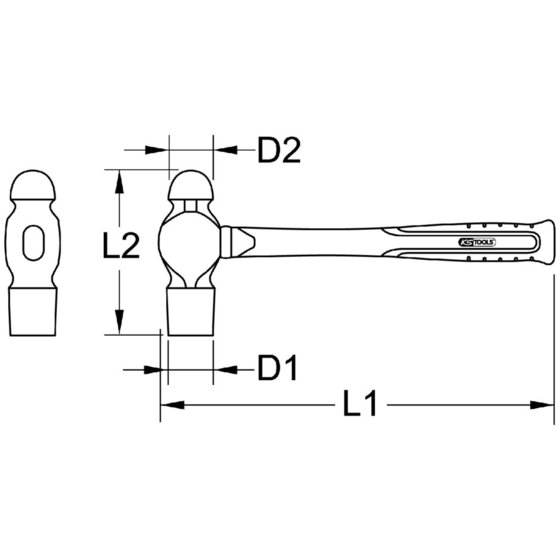 KSTOOLS® - EDELSTAHL Schlosserhammer mit Fiberglasstiel, 680g von Kstools