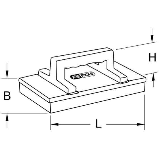 KSTOOLS® - Holz-Reibebrett, rechteckig mit Schwamm, 140x250mm von Kstools