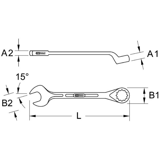 KSTOOLS® - Ringmaulschlüssel, gekröpft, 1.1/8" von Kstools