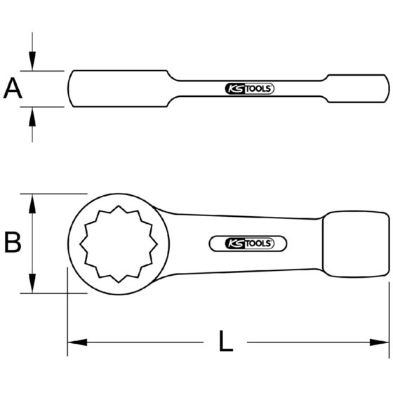 KSTOOLS® - Schlag-Ringschlüssel, tief, 60mm von Kstools