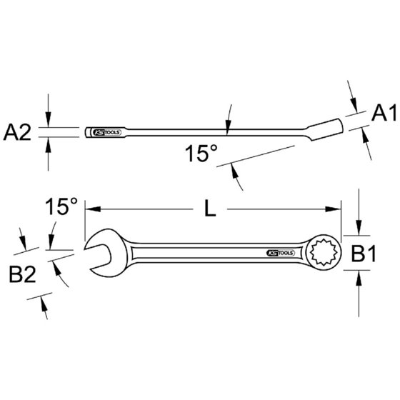 KSTOOLS® - TITANplus Ringmaulschlüssel, abgewinkelt, 5/8'' von Kstools