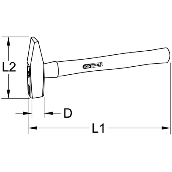 KSTOOLS® - Vorschlaghammer mit Hickorystiel, 8000g von Kstools