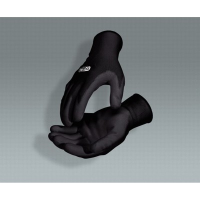 Mikro-Feinstrickhandschuhe, schwarz, Größe 7, 12 Paar von Kstools