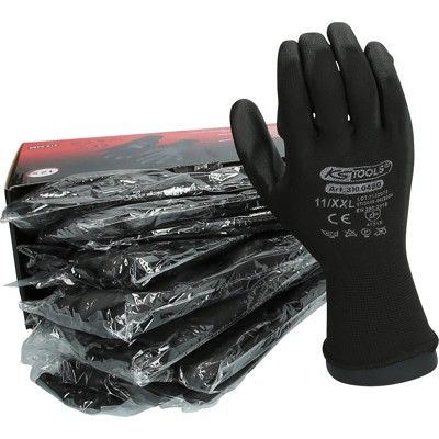 Mikro-Feinstrickhandschuhe-schwarz, Größe 11, 12 Paar von Kstools