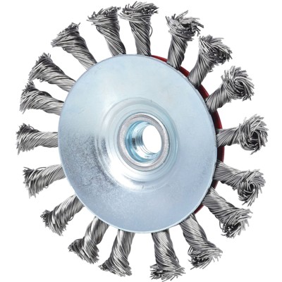 Rostfreie Kegelform-Stahldrahtrundbürste, 0,5mm, Ø 115mm Rostfreie Kegelform-Stahldrahtrundbürste, 0,5mm, Ø 115mm von Kstools