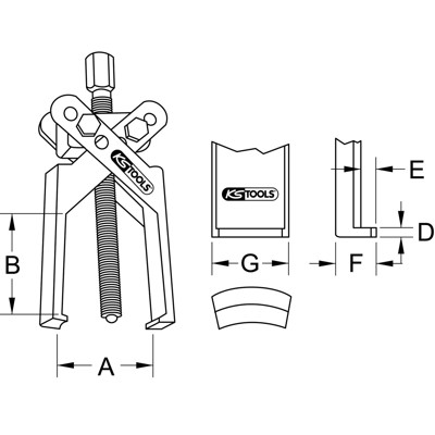 Universal-Abzieher 2-armig, 15-140mm Universal-Abzieher 2-armig, 15-140mm von Kstools