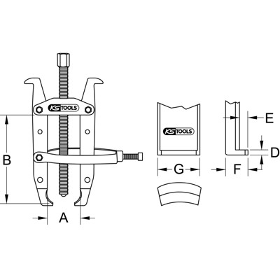 Universal-Abzieher 2-armig mit Spannbügel, 110mm Universal-Abzieher 2-armig mit Spannbügel, 110mm von Kstools