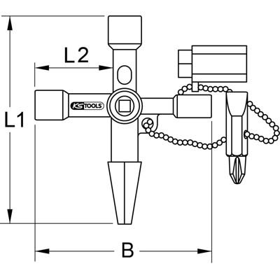 Universal-Schaltschrankschlüssel, 61mm von Kstools