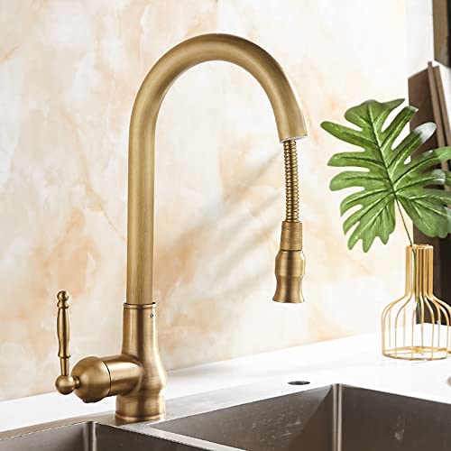 Antique Bronze Wasserhahn KüChe Ausziehbar, Mischbatterie KüChe Messing, KüChenarmatur Ausziehbar, Vintage KüChenwasserhahn, Einhand-SpüLtischbatterie, KüChenarmatur Mit 360° Schwenkbar, KüChenmixer Antique Bronze Wasserhahn KüChe Ausziehbar, Mischbatterie KüChe Messing, KüChenarmatur Ausziehbar, Vintage KüChenwasserhahn, Einhand-SpüLtischbatterie, KüChenarmatur Mit 360° Schwenkbar, KüChenmixer von Ksunun