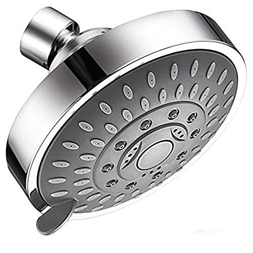 Ksunun 4 Zoll Duschkopf Regendusche Runden Regenduschkopf mit 5 Strahlarten Druckverstärkendes Einbauduschköpfe mit Anti-Kalk Silikondüse Installierbar an der Wand oder Decke,Chrome Ksunun 4 Zoll Duschkopf Regendusche Runden Regenduschkopf mit 5 Strahlarten Druckverstärkendes Einbauduschköpfe mit Anti-Kalk Silikondüse Installierbar an der Wand oder Decke,Chrome von Ksunun