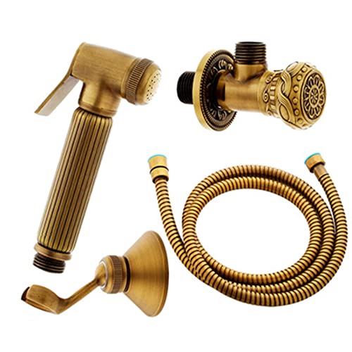 Ksunun Bidet Handbrause Set Bronzer Messing Bidet-Sprühgerät Hand Gehalten Bidet Sprayer mit Schlauch und Halterung, für Bidet Windel Dusche Tierbad Wasserspar Wand waschen,Einfache Handhabung von Ksunun