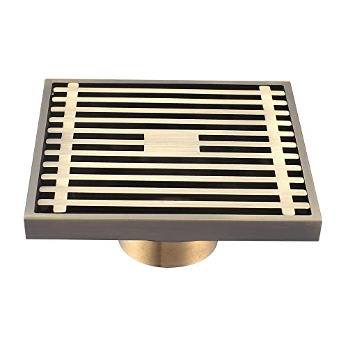 Ksunun Duschrinne Messing Duschablauf Ablaufrinne mit Geruchsstop Bodenbündiges Duschen Bodenablauf Flach 10 x 10 cm,Bronze Ksunun Duschrinne Messing Duschablauf Ablaufrinne mit Geruchsstop Bodenbündiges Duschen Bodenablauf Flach 10 x 10 cm,Bronze von Ksunun