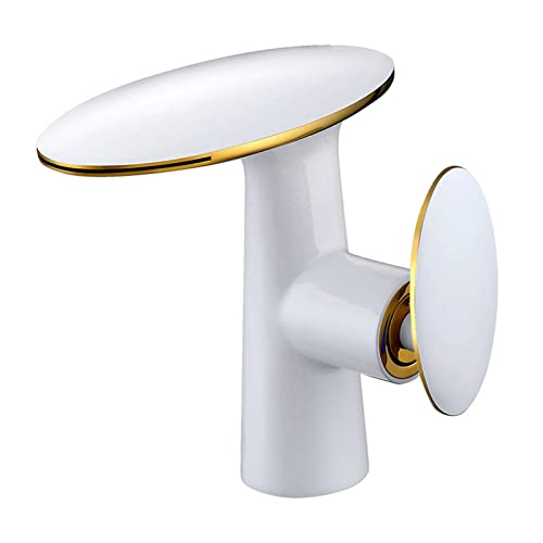 Wasserfall Waschtischarmatur WeißEs Gold Wasserhahn Bad, Kaltes Und HeißEs Waschamatur Waschbecken, Wasserfall Wasserhahn Waschbecken, Einhandmischer Waschbeckenarmatur,Brass Mischbatterie Waschbecken Wasserfall Waschtischarmatur WeißEs Gold Wasserhahn Bad, Kaltes Und HeißEs Waschamatur Waschbecken, Wasserfall Wasserhahn Waschbecken, Einhandmischer Waschbeckenarmatur,Brass Mischbatterie Waschbecken von Ksunun