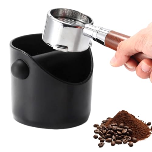 Ksvaye 450ml Abklopfbehälter für Siebträger, Kaffeesatz Abschlagbehälter, Espresso Knock Box ABS Sammlung und Recycling Von Kaffeesatz Container Zubehör,mit Abnehmbarer Klopfstange,Trommelbehälter von Ksvaye