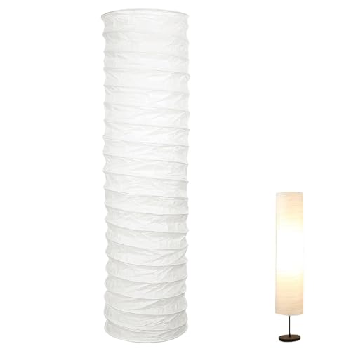 Ksvaye Lampenschirm Stehlam Papier Weiß Stehlampe Papierlampenschirm Ersatzschirm Stehlampenschirm Zylindrisch Reispapier Lampenschirm für Stehlampe Wohnraum Schlafzimmer Deko (94cm Hoch) von Ksvaye