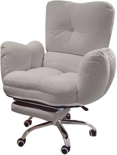 Ergonomischer Gaming-Bürostuhl mit verstellbarer Rückenlehne, faules Sofa, Arbeitszimmer, Computer-Schreibtischstuhl, bequemer Chefsessel für Schlafzimmer, Heimbüro, Wohnzimmer und Spielzimmer (Grau A von KswyyuwxgqI