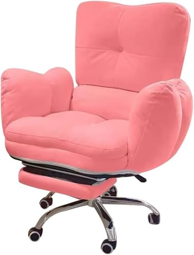 Ergonomischer Gaming-Bürostuhl mit verstellbarer Rückenlehne, faules Sofa, Arbeitszimmer, Computer-Schreibtischstuhl, bequemer Chefsessel für Schlafzimmer, Heimbüro, Wohnzimmer und Spielzimmer (Rosa von KswyyuwxgqI