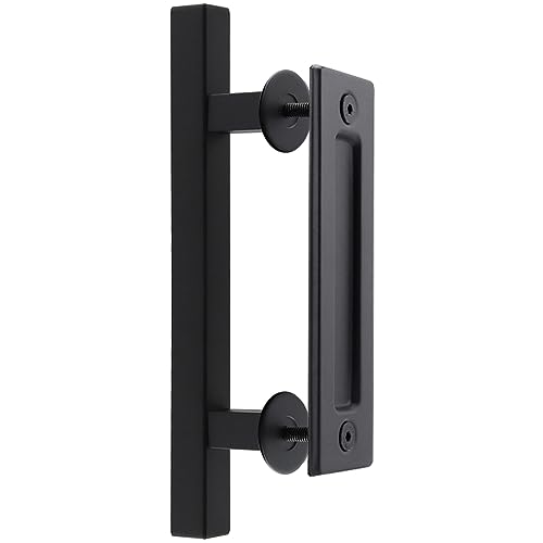 KtbeYTi 30 cm Schiebetüren Griff, Schwarz Scheunentor Griff mit Schrauben, Schiebetür Handgriff aus Kohlenstoffstahl für Schranktüren Gartenhäuser, Rechteck KtbeYTi 30 cm Schiebetüren Griff, Schwarz Scheunentor Griff mit Schrauben, Schiebetür Handgriff aus Kohlenstoffstahl für Schranktüren Gartenhäuser, Rechteck von KtbeYTi