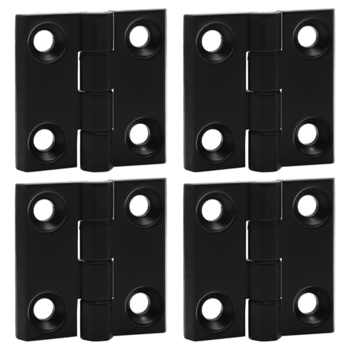 KtbeYTi 4 Stück Verdickt Scharniere Schwarz 40 x 40 mm Verbinder Scharnier Klein Türscharniere für Feste Möbeltüren, Werkzeugkästen von KtbeYTi
