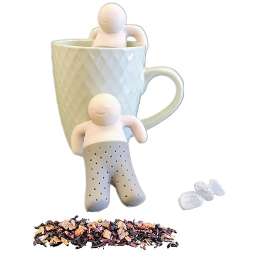 Ktchnhlprz Teemännchen 2er-Set, Silikon-Teesieb, Tee-Ei, für losen Tee, flexibles Silikon, wiederverwendbar, geschmacksneutral von Ktchnhlprz