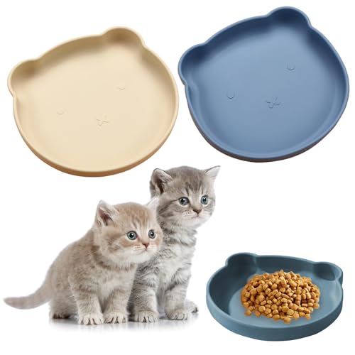 2 Stück Napf Katze,Katzen Schüssel,Katzennapf Flach,Breit Katzen Futternapf,Trinkschale Oval,Silikonnapf Breit,Silikonnapf Breit,für Katzen Hasen, Katzenteller für Trockenfutter und Nassfutter 2 Stück Napf Katze,Katzen Schüssel,Katzennapf Flach,Breit Katzen Futternapf,Trinkschale Oval,Silikonnapf Breit,Silikonnapf Breit,für Katzen Hasen, Katzenteller für Trockenfutter und Nassfutter von Ktnyl