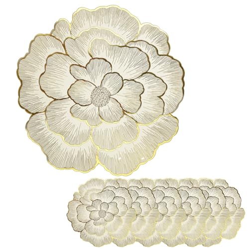 Ktnyl Tischsets 6er Set Rund Gold Hitzebeständige, Goldene Platzsets Abwaschbar Rund für Party Hochzeit Restaurant Hotel Ktnyl Tischsets 6er Set Rund Gold Hitzebeständige, Goldene Platzsets Abwaschbar Rund für Party Hochzeit Restaurant Hotel von Ktnyl