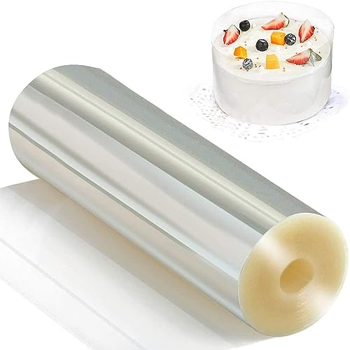Tortenrandfolie 20cm, Transparent Acetat Rolle, Acetat Tortenrandfolie Wiederverwendbar, Torte Schokolade Mousse Kuchen Dessertringe (10m*20cm) von Ktnyl
