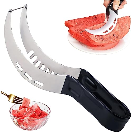 Wassermelonenmesser, Obstschneider aus Edelstahl, Wassermelonen Schneider, Melonenschneider Edelstahl, für Wassermelone, Melone, Drachenfrucht, Papaya Wassermelonenmesser, Obstschneider aus Edelstahl, Wassermelonen Schneider, Melonenschneider Edelstahl, für Wassermelone, Melone, Drachenfrucht, Papaya von Ktnyl